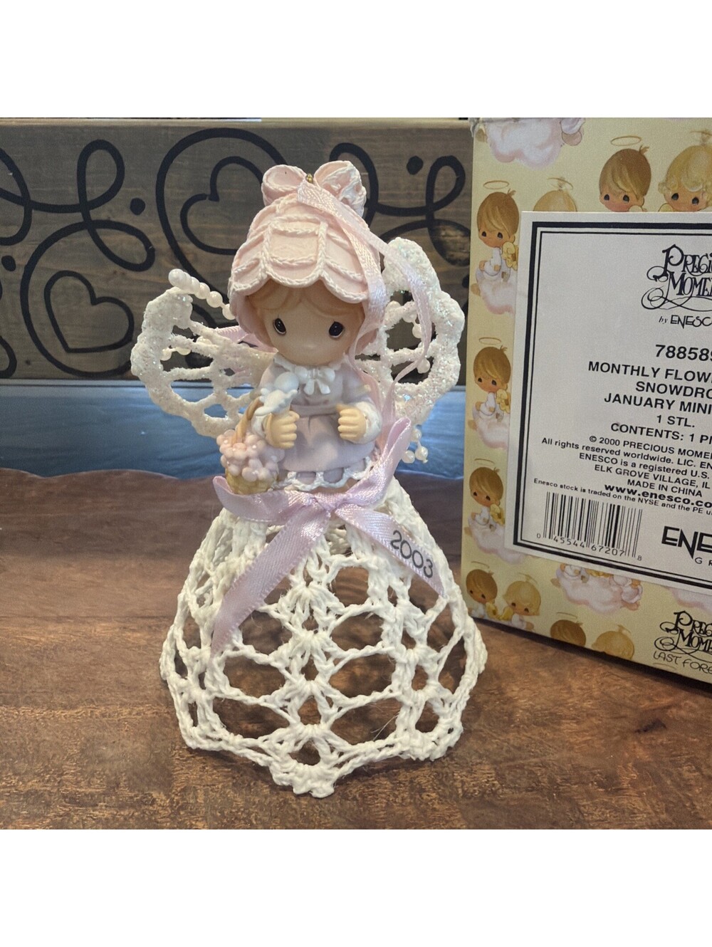 Precious Moments Angel Lace Dress Porcelain Figurine 2003 Multicolor